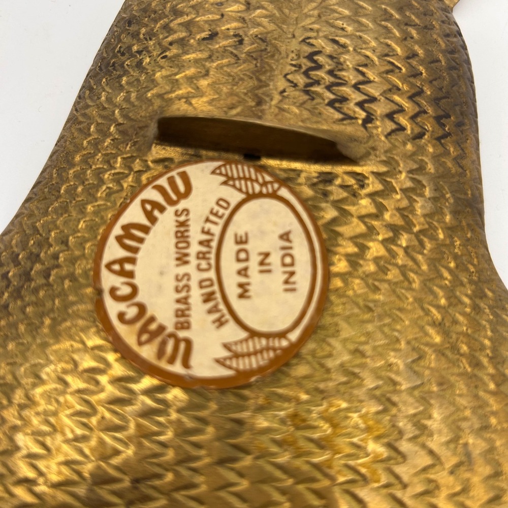 Waccamaw Brass Works Handcrafted Solid Brass Pear Trinket Dish Made in India - Picture 3 of 5